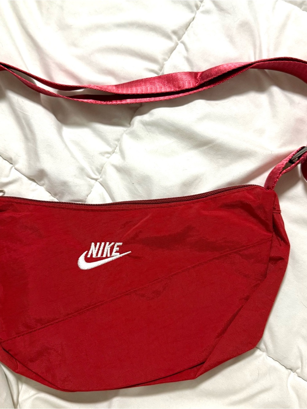 New Nike Red Crossbody with White Swoosh